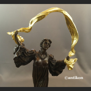 Secesyjna tancerka duża rzeźba z brązu 