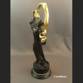 Secesyjna tancerka duża rzeźba z brązu 