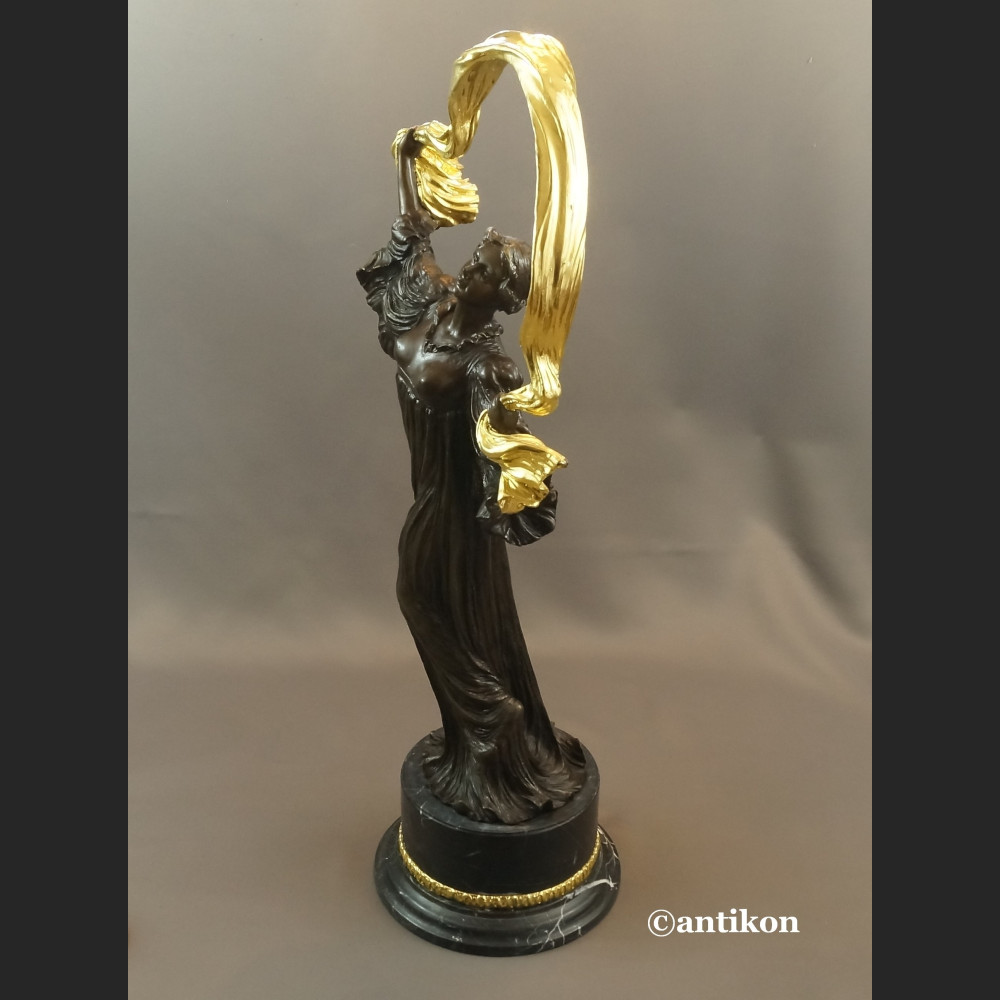 Secesyjna tancerka duża rzeźba z brązu 