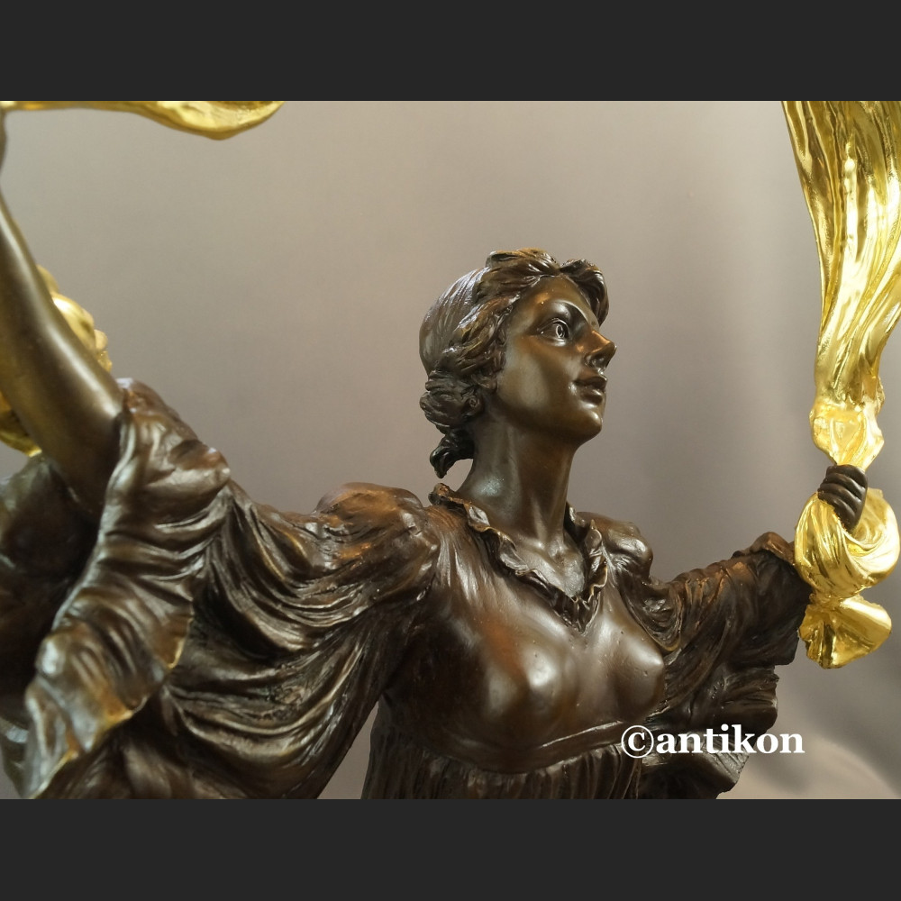 Secesyjna tancerka duża rzeźba z brązu 