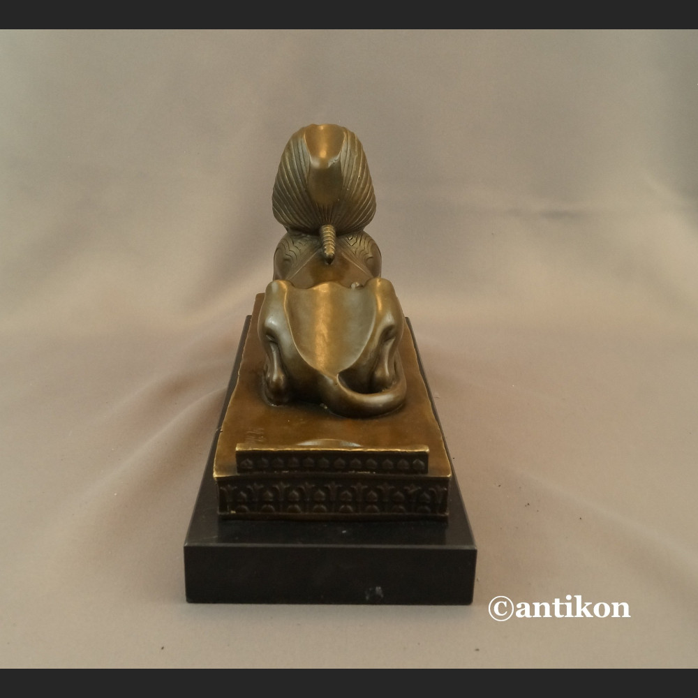 Sfinks z brązu leżący duża rzeźba Sfinks z brązu leżący duża rzeźba