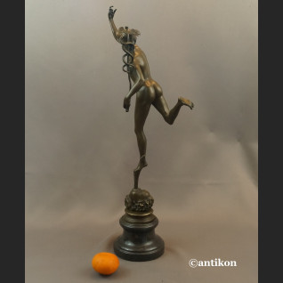 Rzeźba z brązu Hermes patron interesów Merkury bóg kupców świetna  Rzeźba z brązu Hermes patron interesów Merkury bóg kupców świetna