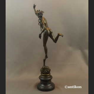 Rzeźba z brązu Hermes patron interesów Merkury bóg kupców świetna  Rzeźba z brązu Hermes patron interesów Merkury bóg kupców świetna