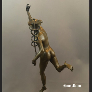 Rzeźba z brązu Hermes patron interesów Merkury bóg kupców świetna  Rzeźba z brązu Hermes patron interesów Merkury bóg kupców świetna