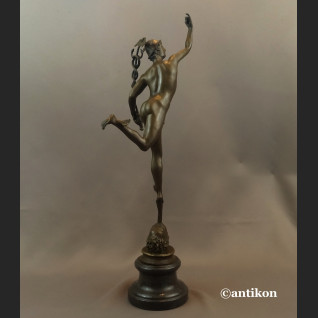 Rzeźba z brązu Hermes patron interesów Merkury bóg kupców świetna  Rzeźba z brązu Hermes patron interesów Merkury bóg kupców świetna