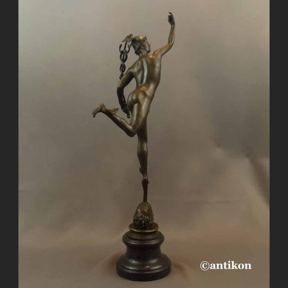 Rzeźba z brązu Hermes patron interesów Merkury bóg kupców świetna  Rzeźba z brązu Hermes patron interesów Merkury bóg kupców świetna