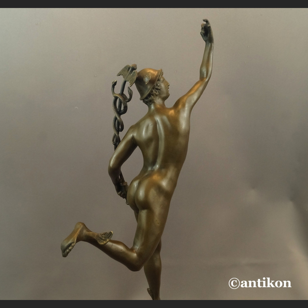 Rzeźba z brązu Hermes patron interesów Merkury bóg kupców świetna  Rzeźba z brązu Hermes patron interesów Merkury bóg kupców świetna