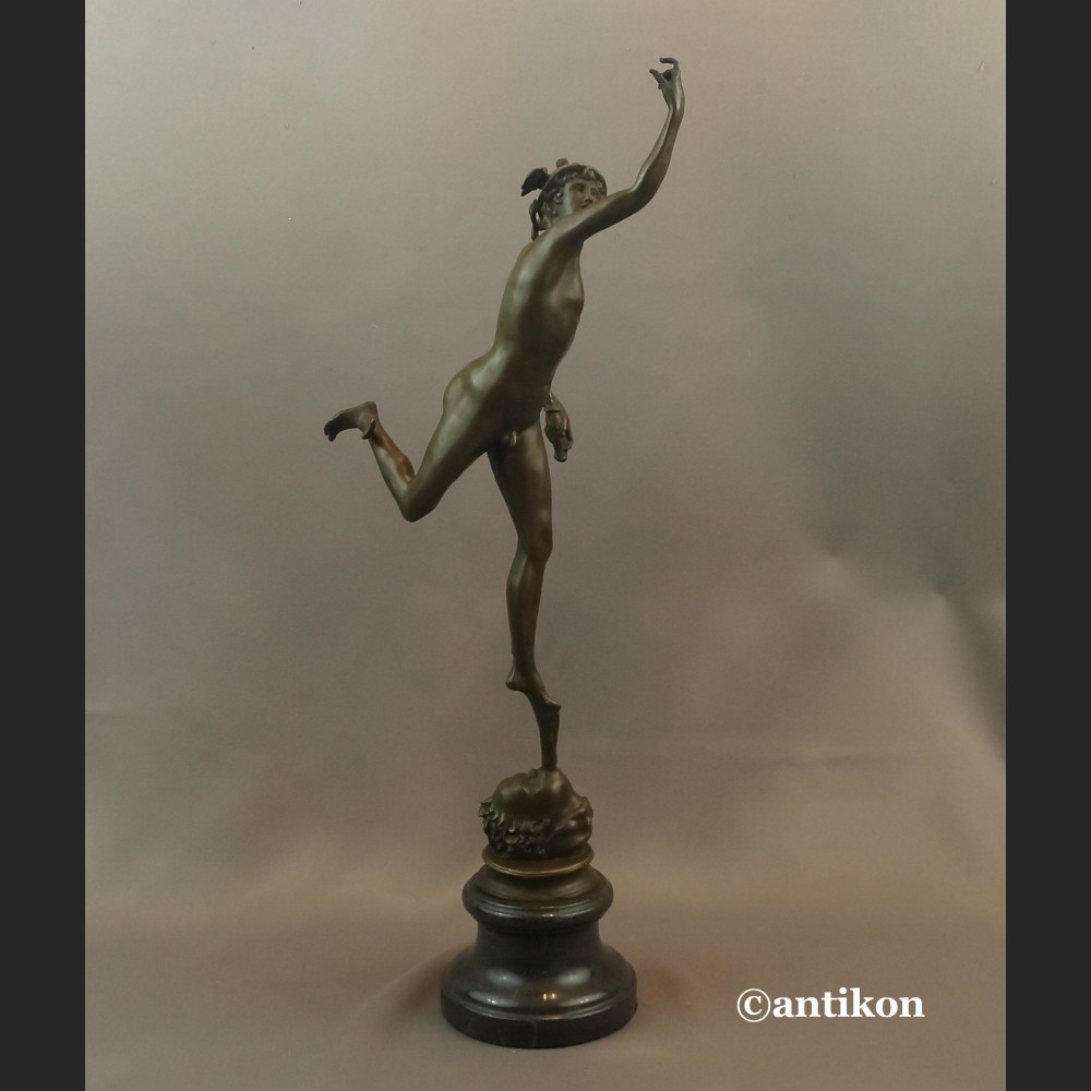 Rzeźba z brązu Hermes patron interesów Merkury bóg kupców świetna  Rzeźba z brązu Hermes patron interesów Merkury bóg kupców świetna