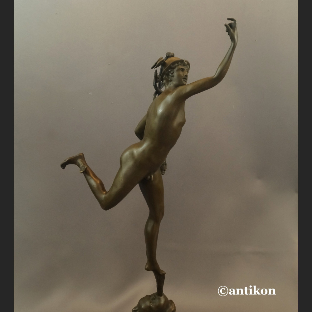 Rzeźba z brązu Hermes patron interesów Merkury bóg kupców świetna  Rzeźba z brązu Hermes patron interesów Merkury bóg kupców świetna