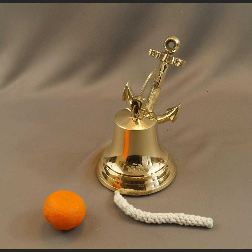 Żeglarski dzwon mosiężny z kotwicą Żeglarski dzwon mosiężny z kotwicą