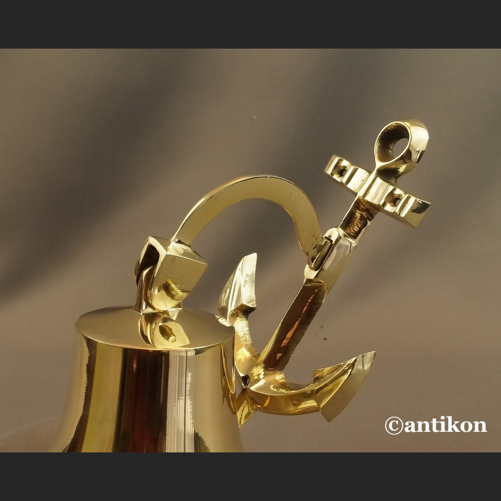 Żeglarski dzwon mosiężny z kotwicą Żeglarski dzwon mosiężny z kotwicą