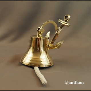Żeglarski dzwon mosiężny z kotwicą 
