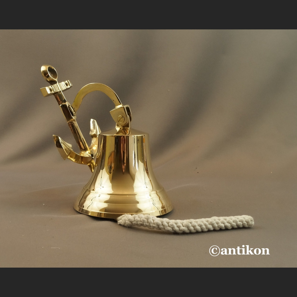 Żeglarski dzwon mosiężny z kotwicą Żeglarski dzwon mosiężny z kotwicą