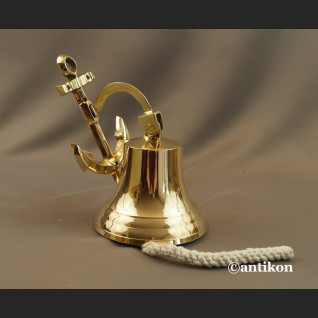 Żeglarski dzwon mosiężny z kotwicą Żeglarski dzwon mosiężny z kotwicą