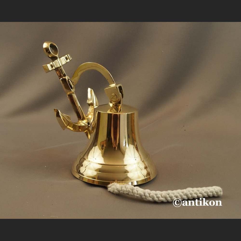 Żeglarski dzwon mosiężny z kotwicą Żeglarski dzwon mosiężny z kotwicą
