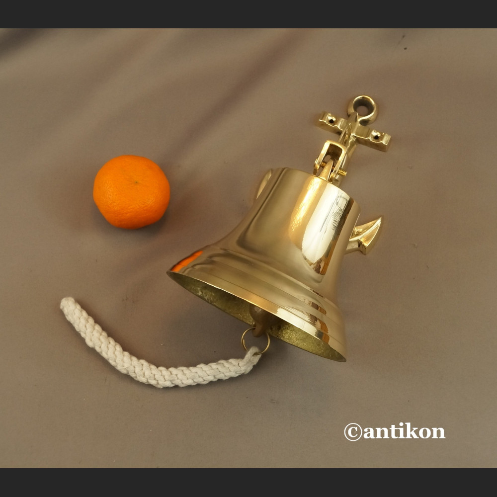 Żeglarski dzwon mosiężny z kotwicą Żeglarski dzwon mosiężny z kotwicą