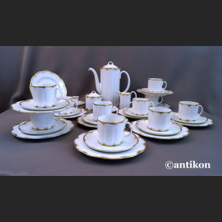 Serwis Rosenthal Monbijou biało złoty 