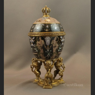 Carskie jajo z lwami a la Faberge szkatuła 