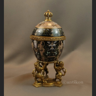 Carskie jajo z lwami a la Faberge szkatuła 