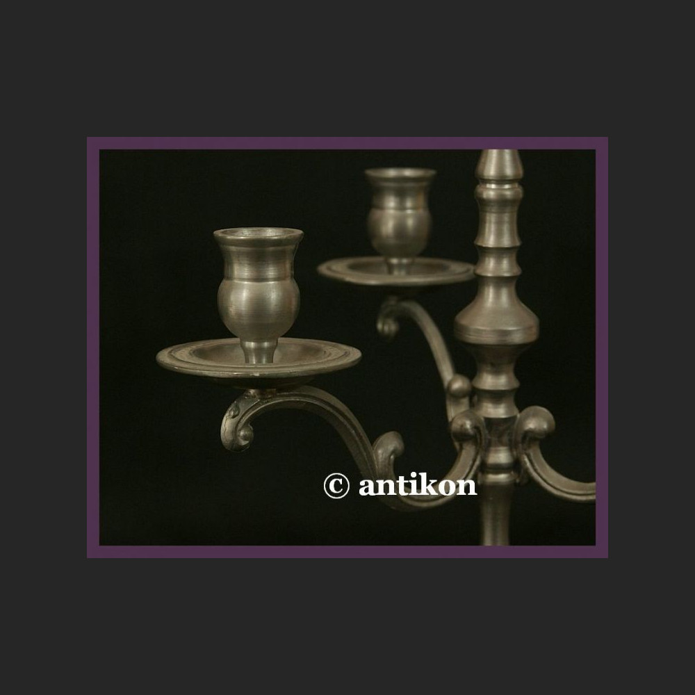 PIĘKNY DUŻY CYNOWY KANDELABR