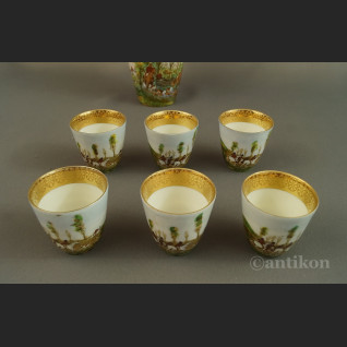 Myśliwska karafka z porcelany Francja antyki  Myśliwska karafka z porcelany Francja antyki