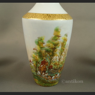 Myśliwska karafka z porcelany Francja antyki  Myśliwska karafka z porcelany Francja antyki