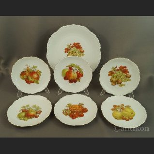 Talerze z owocami stara bawarska porcelana 