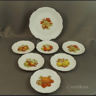 Talerze z owocami stara bawarska porcelana 