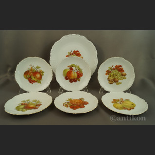 Talerze z owocami stara bawarska porcelana 
