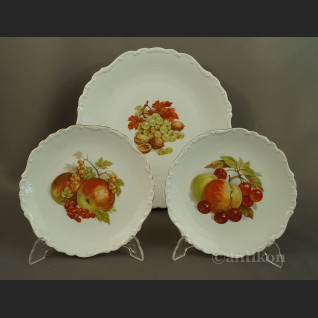 Talerze z owocami stara bawarska porcelana 