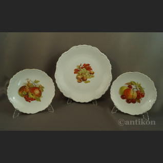 Talerze z owocami stara bawarska porcelana 