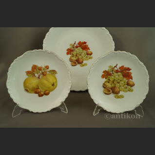 Talerze z owocami stara bawarska porcelana 