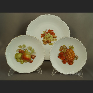 Talerze z owocami stara bawarska porcelana 