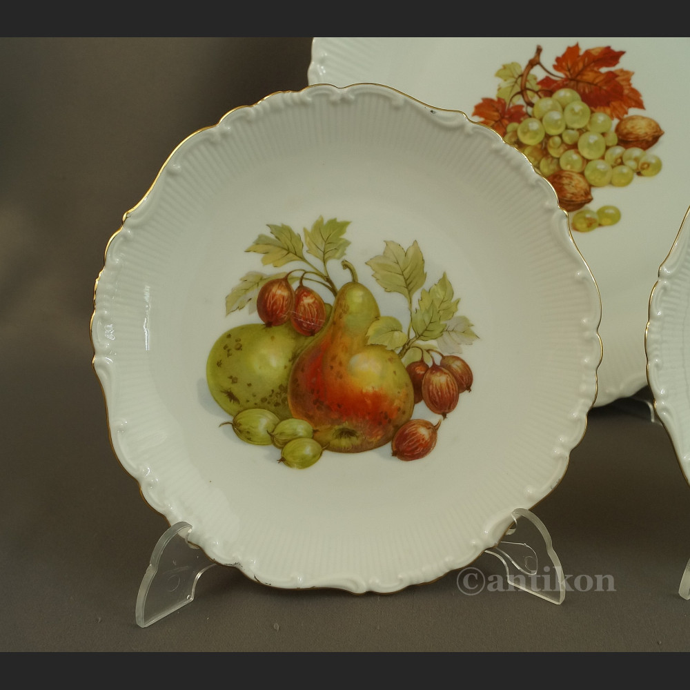 Talerze z owocami stara bawarska porcelana 