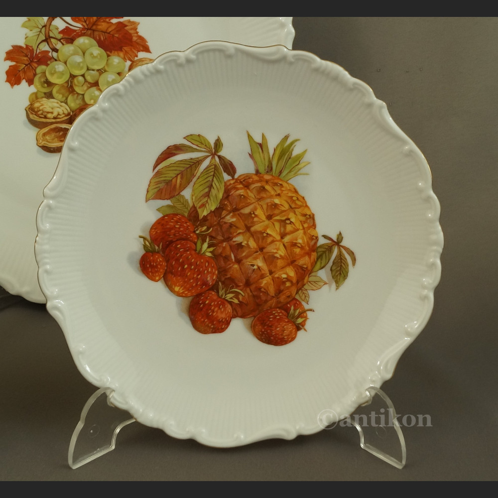 Talerze z owocami stara bawarska porcelana 