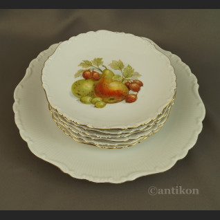 Talerze z owocami stara bawarska porcelana 