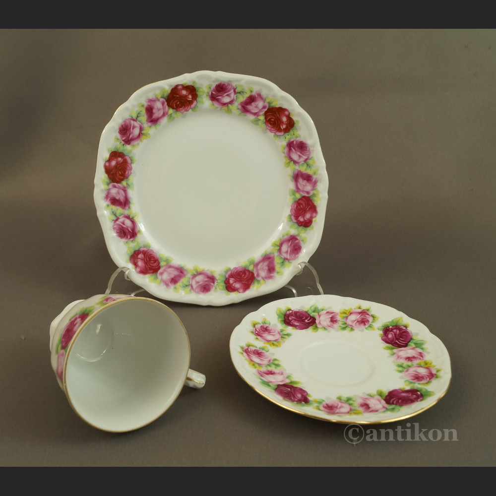 Różana filiżanka tro bawarska porcelana Różana filiżanka tro bawarska porcelana