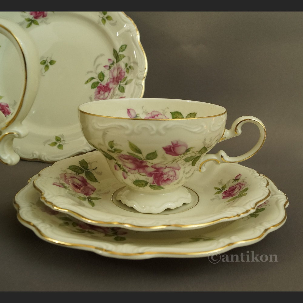 Rosenthal Pompadour serwis z różami do kawy 