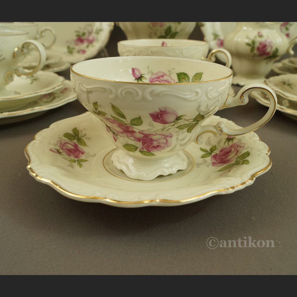Rosenthal Pompadour serwis z różami do kawy 