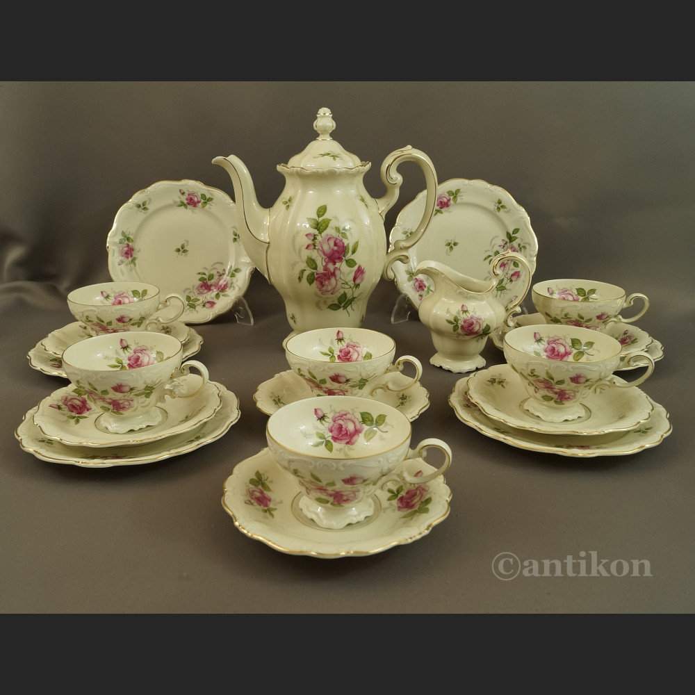 Rosenthal Pompadour serwis z różami do kawy 