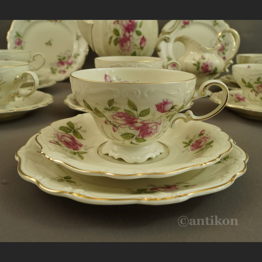 Rosenthal Pompadour serwis z różami do kawy 