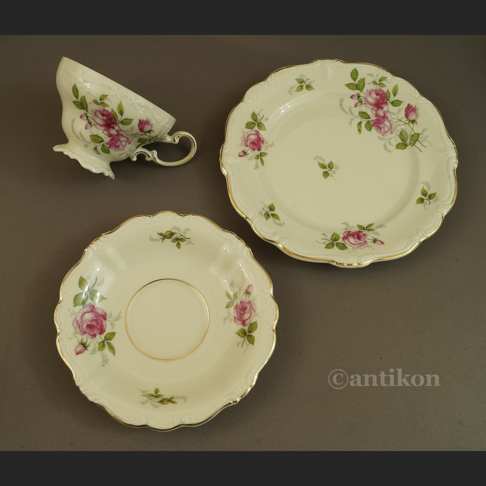 Rosenthal Pompadour serwis z różami do kawy 