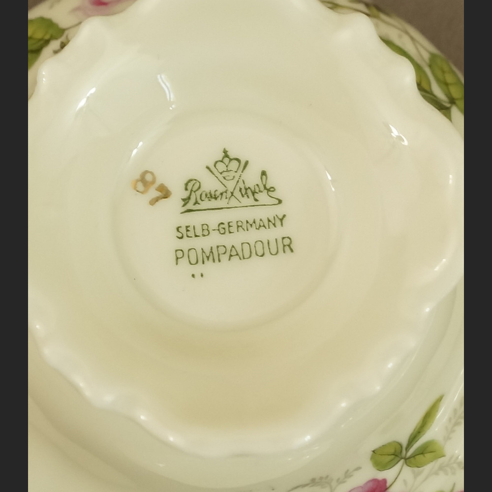 Rosenthal Pompadour serwis z różami do kawy 