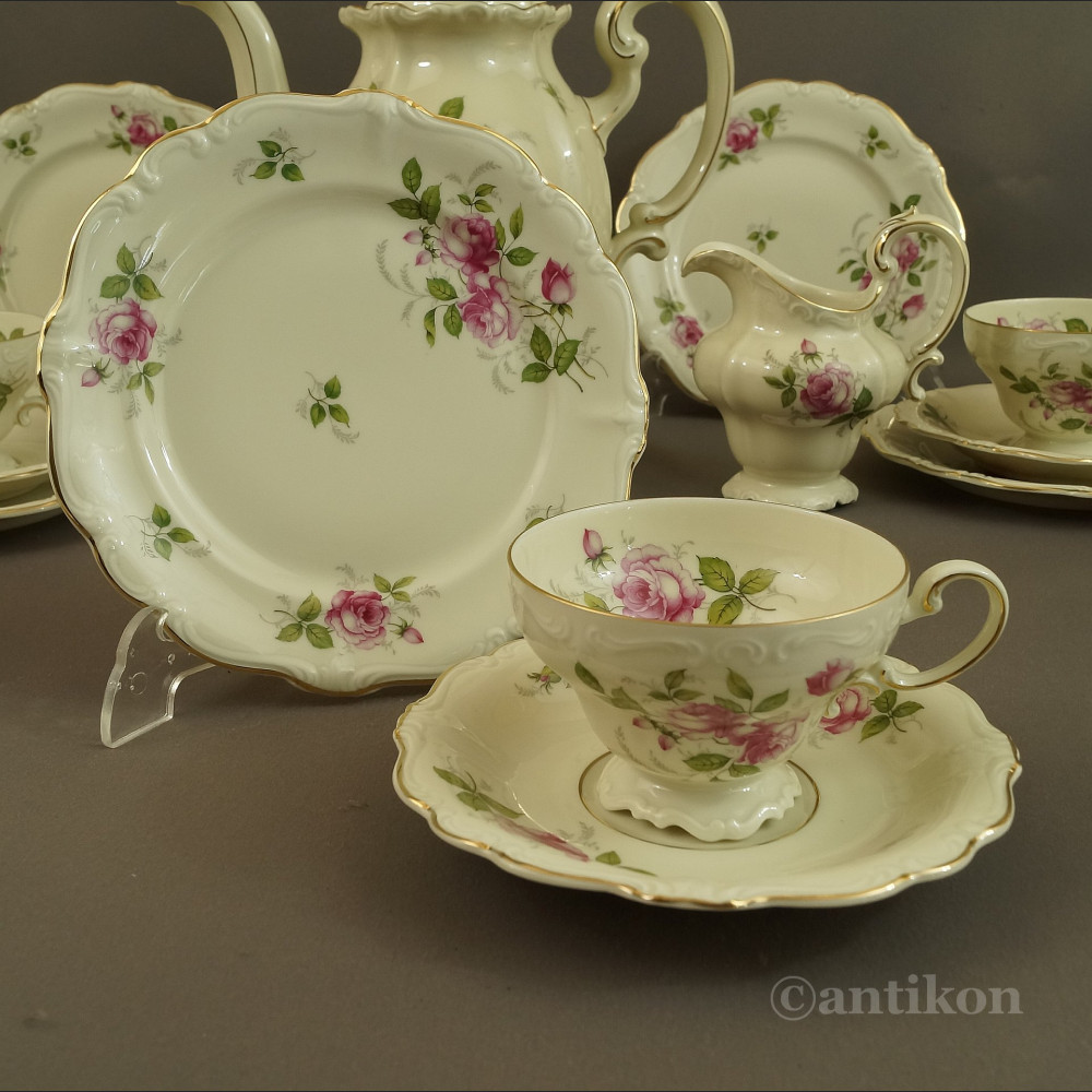 Rosenthal Pompadour serwis z różami do kawy 