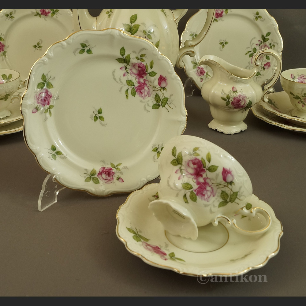 Rosenthal Pompadour serwis z różami do kawy 