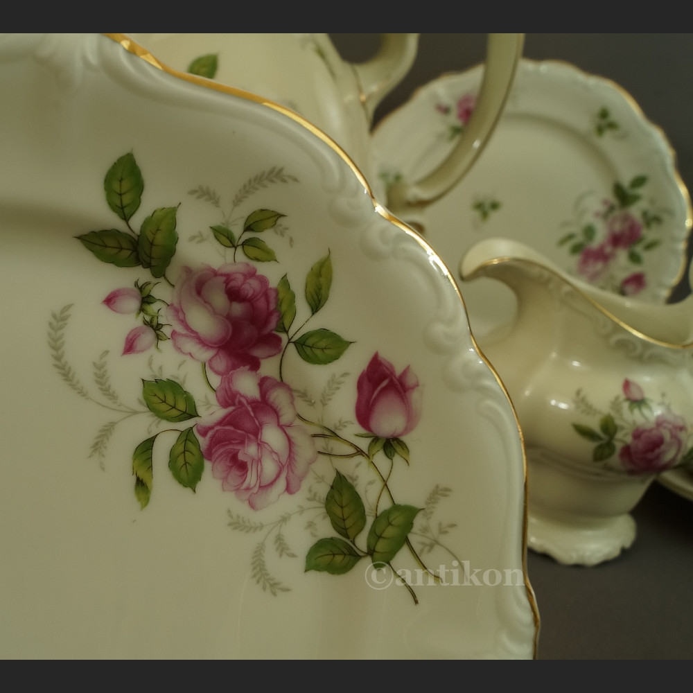 Rosenthal Pompadour serwis z różami do kawy 