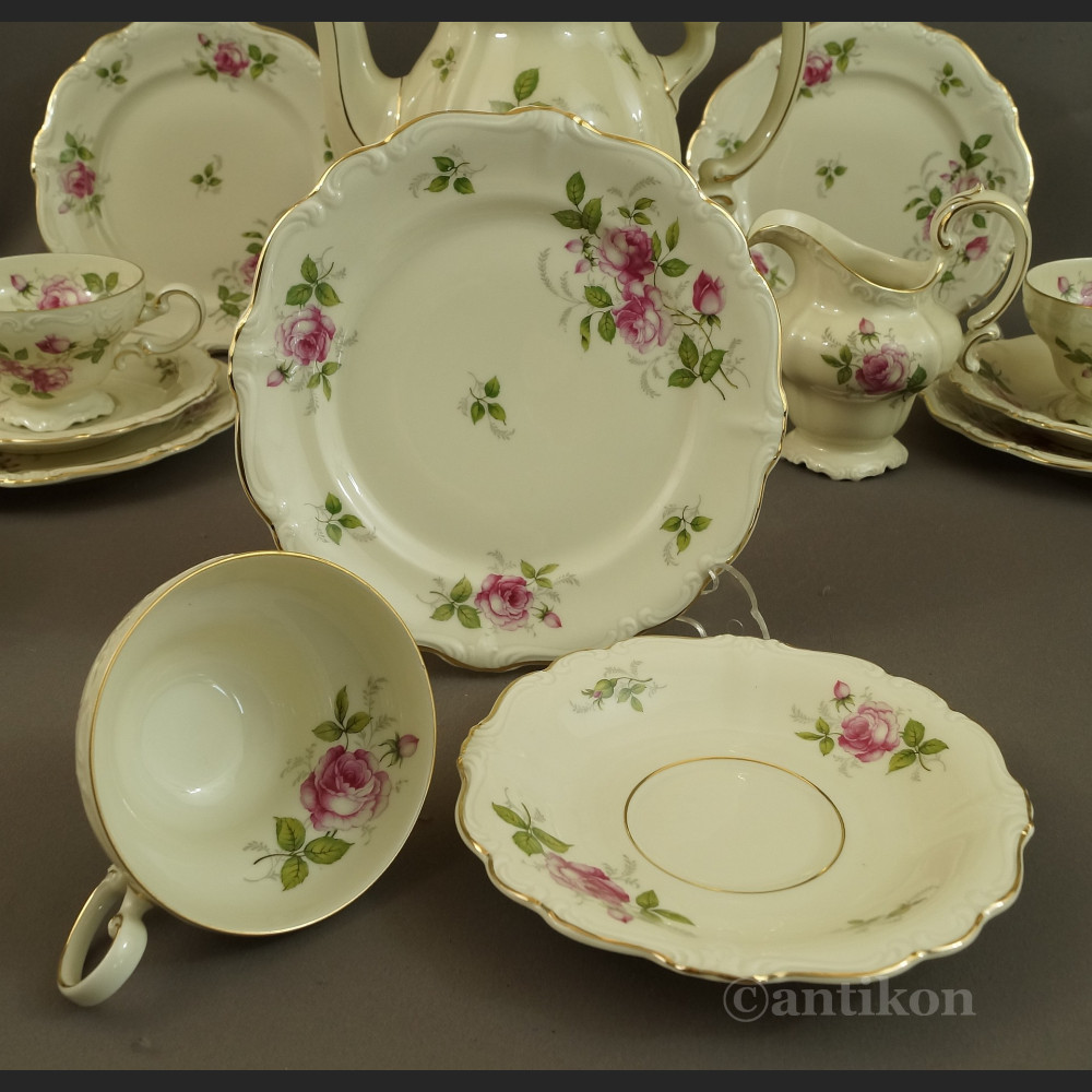 Rosenthal Pompadour serwis z różami do kawy 