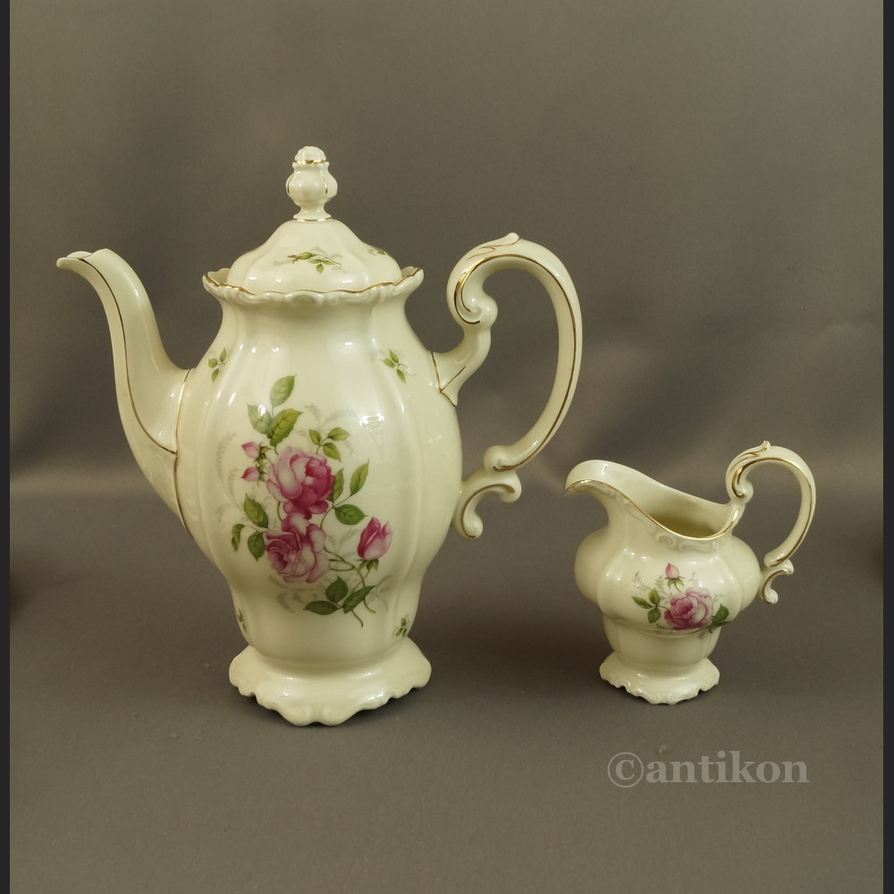 Rosenthal Pompadour serwis z różami do kawy 