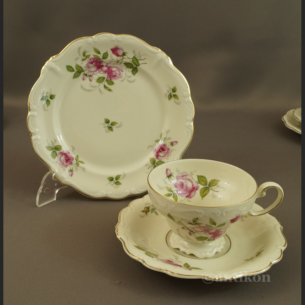 Rosenthal Pompadour serwis z różami do kawy 