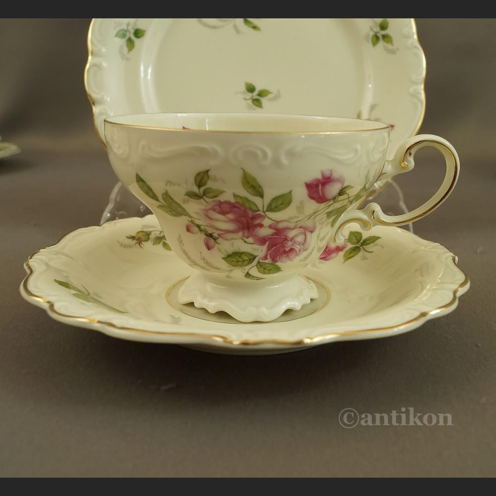 Rosenthal Pompadour serwis z różami do kawy 
